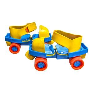 Vintage Fisher Price 1-2-3 Grow With Me Roller Skates Blue/Yellow - Adjustable